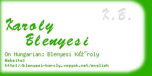 karoly blenyesi business card